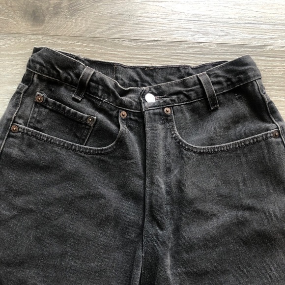 Levi’s 569 Black Denim Jeans With Frayed Hem Size 28 W40 L32 - Picture 4 of 12